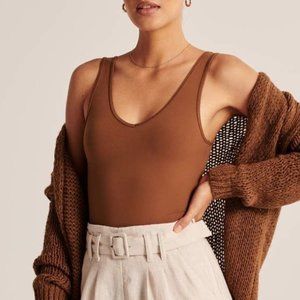 NWT Abercrombie & Fitch Soft Collection Women’s Tank Top Thong Bodysuit Brown